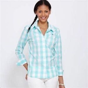 Vineyard Vines Mint Gingham Button Down